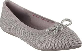 Skechers Womens Cleo Point Glitzy Haze Flats In Taupe
