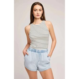 Gentle Fawn Eton Tank Top In White Stripe