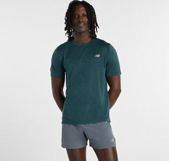New Balance Mens RC Essential T-Shirt in Green/Grey Poly Knit, size 2X-Large