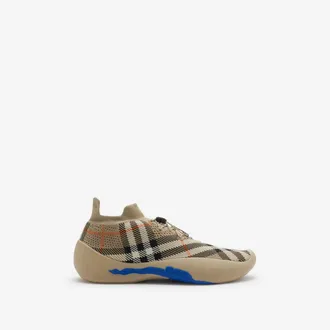Burberry Check Knit Neptune Sneakers, Size: 39