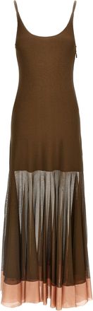Fendi Viscose Dress Abiti Marrone-Donna