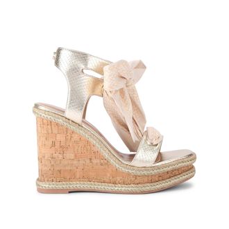 Carvela Womens Sorrento Scarf Wedge Heels - Gold - Size UK 9