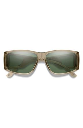 Smith Monroe Peak 62mm Oversize ChromaPop Polarized Sunglasses in Summit Crystal /Gray Green at Nordstrom