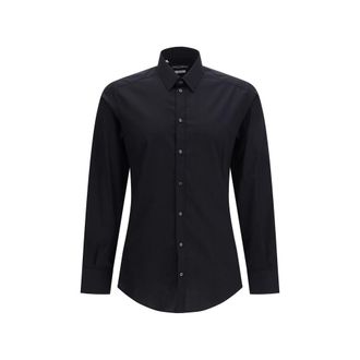 Dolce & Gabbana Black Cotton Dress Mens Shirt