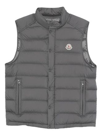 Moncler zip quilted gilet - Grey