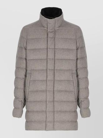 Herno long sleeve quilted down jacket high neck