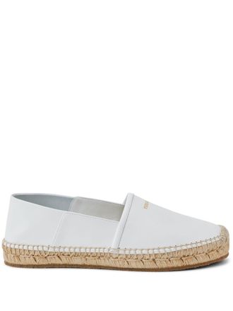 Ferragamo logo-print leather espadrilles - women - Leather - 5.5 - White