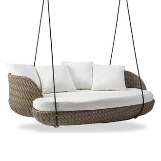Frontgate Malia Hanging Daybed Replacement Cushions - Sunbrella Rain, Rain Dove - Frontgate