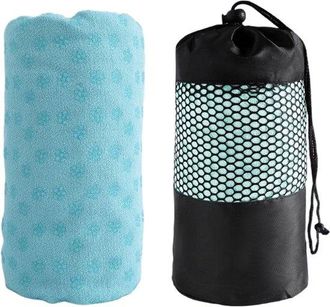 OEM Toalla De Yoga - Antideslizante - Apta Para La Mayor&iacute;a De Esterillas De Yoga - Extra Suave - Azul Claro - 183 X 63 Cm