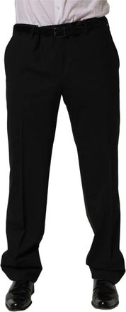 Dolce & Gabbana Dress Pants - Heren - Nette broeken - Zwart - 2XL - Wol - Broeken