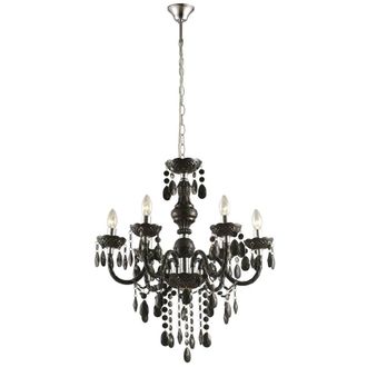 Netlighting Cuimbra I Black Chandelier Chrome Candle 6x E14