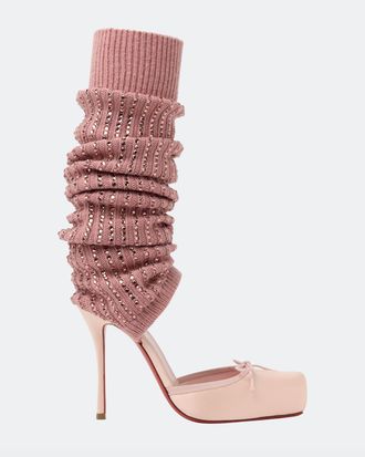 Christian Louboutin 110mm Cassia Annmac Satin Leg Warmer Pumps