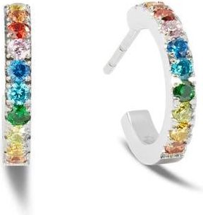 Coeur de Lion Eternal Love Mini Silver Hoop Earrings in Multicolor at Nordstrom