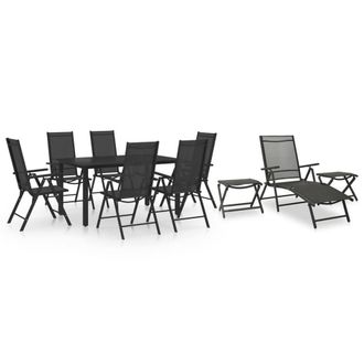 Berkfield Home 10 Piece Garden Dining Set Black & Anthracite