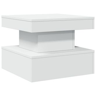 vidaXL Vidaxl - Mesa De Centro Con Luces Led Blanco 50x50x40 Cm