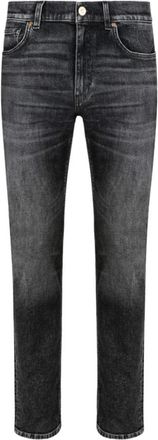 Versace Donkergrijze La Medusa Borduurwerk Jeans - Heren - Slim Fit Jeans - Grijs - W31 - Jeans
