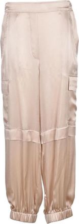 Semicouture Cargo Satin Broek - Dames - Wijde Broeken - Geel - L - Satijn - Broeken