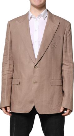 Dolce & Gabbana Beige TAORMINA Single Breasted Coat Mens Blazer