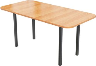 STILVORA Mesa De Comedor Extensible Con Tablero Deslizante Y Estructura De Aleaci&oacute;n, En Mdf, Roble Blanco Americano