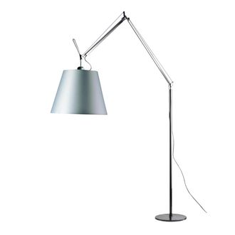 Artemide Tolomeo Mega Stehleuchte mit Dimmer, Satinschirm &Oslash; 42 cm, silber