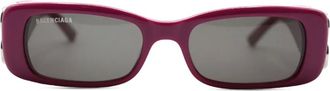 Balenciaga dynasty rectangle sunglasses - Purple