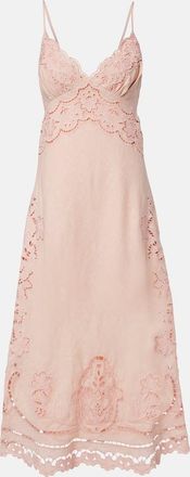 Farm Rio Abito sottoveste in lino con ricamo