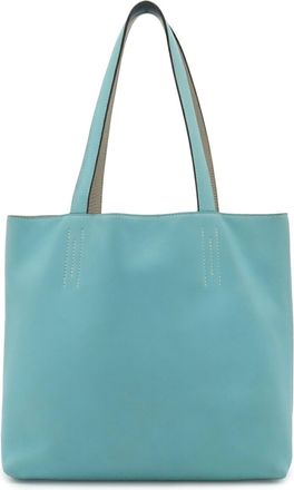 Herm&egrave;s Blue Leather Tote Bag (Pre-Owned)