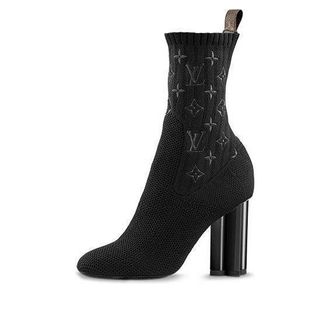 Louis Vuitton (WMNS) LOUIS VUITTON Silhouette Ankle Boots Black with Logo Monogram 1A3MIW