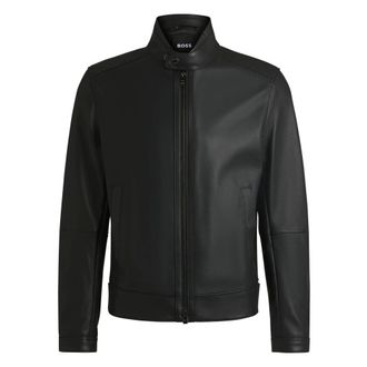 HUGO BOSS ブラックレザージャケット 本革黒キムタク 49