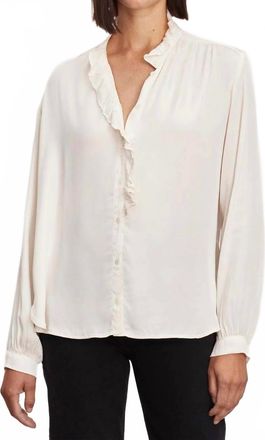Velvet Ali Button Front Top In Cream