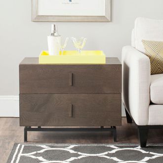 Safavieh Herschel Mid Century Scandinavian Lacquer Two Drawer Cabinet