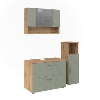 Vicco Conjunto De Muebles De Ba&ntilde;o De 3 Piezas Irma, Verde Salvia, 3 Partes, Vicco