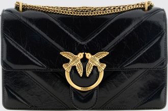 Pinko Mini borsa a tracolla in pelle di vitello con motivo chevron e logo Love Birds