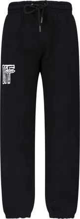 Off-white Black Printed Logo Cotton Sweatpants