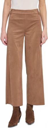 Lyss&eacute; Vionette Vegan Suede Wide Leg Trouser Pants In Camel