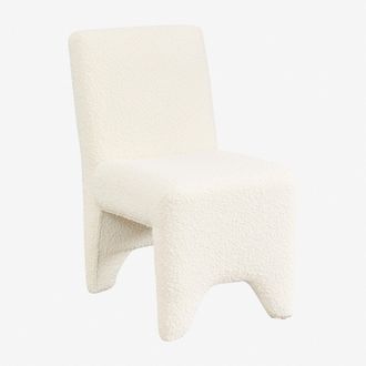Sklum Sklum - Silla De Comedor En Madera Y Tela Boucl&eacute; Kamez