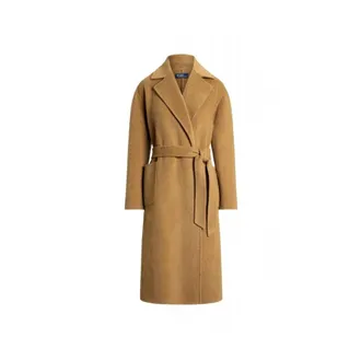 Ralph Lauren Jassen, Dames, Bruin, S, Leer, Belted Coat