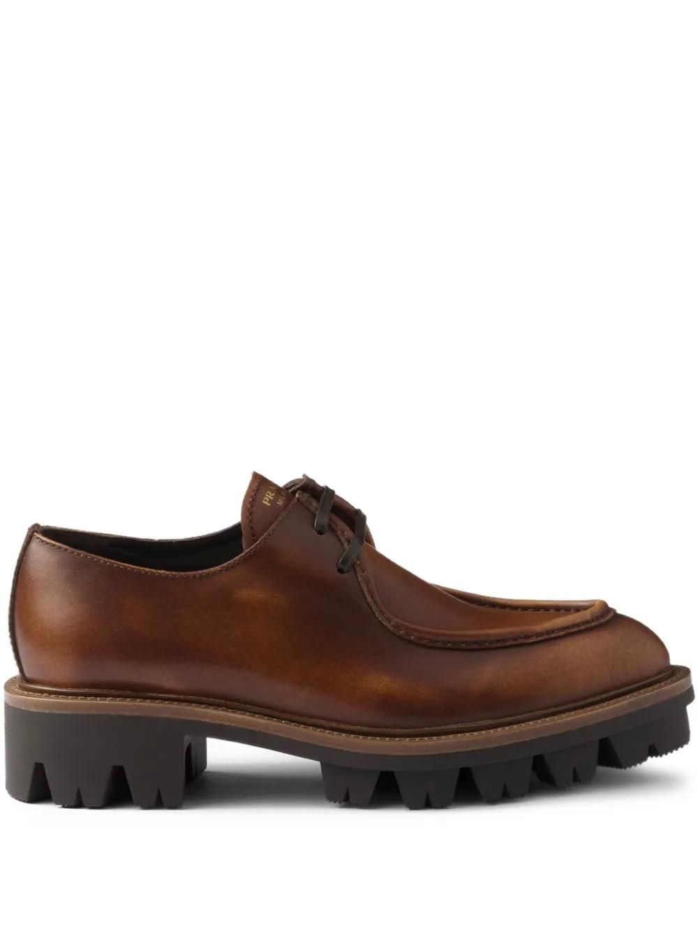ローファー・オックスフォード PRADA Caramel leather lace-up shoes (1E206DFDX65055 F0GVP) shoes F0GVP) (1E206DFDX65055 lace-up ローファー・オックスフォード Caramel PRADA leather
