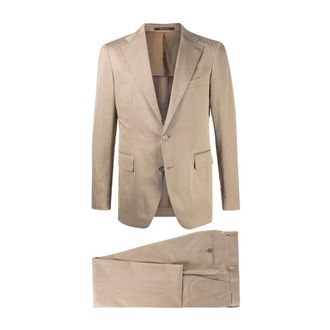 Tagliatore Single Breasted Suits, male, Beige, Size: L Tagliatore Beige