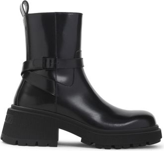 Jimmy Choo London Black Leather Soft Box Calf Conny Flat Boots