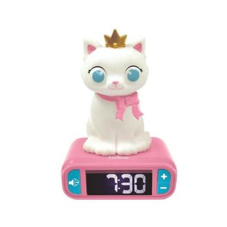 Les Tendances Les Tendances - Reloj Despertador Luz De Noche Con Gato En 3d Y Efectos Sonoros