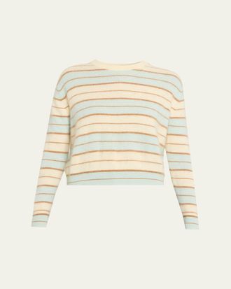 Guest In Residence Grizzly Stripe Cashmere Crewneck Sweater