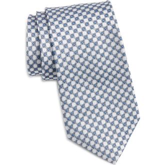Nordstrom Polka Dot Silk Tie in Silver at Nordstrom
