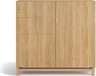 HERDASA Zapatero de melamina roble dorado patas roble dorado 90x90x27 cm