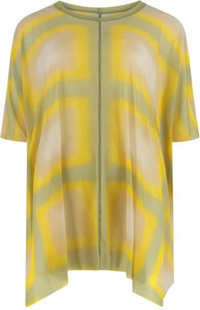 Rick Owens Gedrukte blouse met ruwe randen - Dames - Blouses - Veelkleurig - S - Rayon - Overhemden