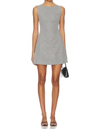 Free People Atlas Suede Mini Dress In Wild Dove