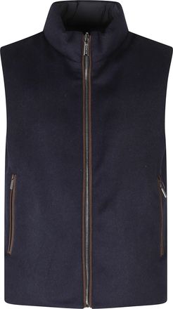Moorer Blue-Gray Falieri Ls9 Wool-Blend Reversible Vest