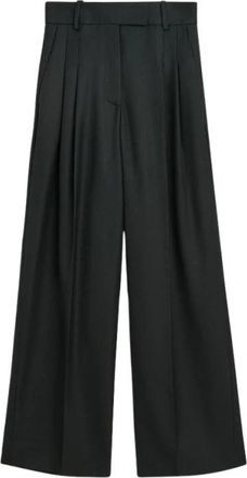 By Malene Birger Cymbaria Broeken - Dames - Wijde Broeken - Zwart - XL - Leer - Broeken