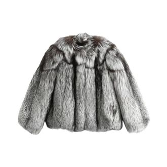 Yves Salomon Four Renard Real Fur Jacket - - Jackets - Donna - Grigio - S