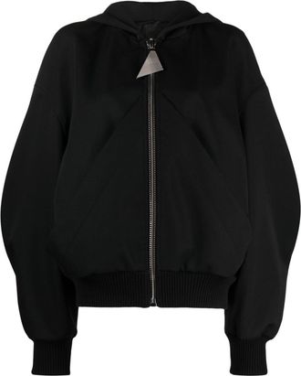 The Attico hooded bomber jacket - women - Virgin Wool/Viscose - 36 - Black